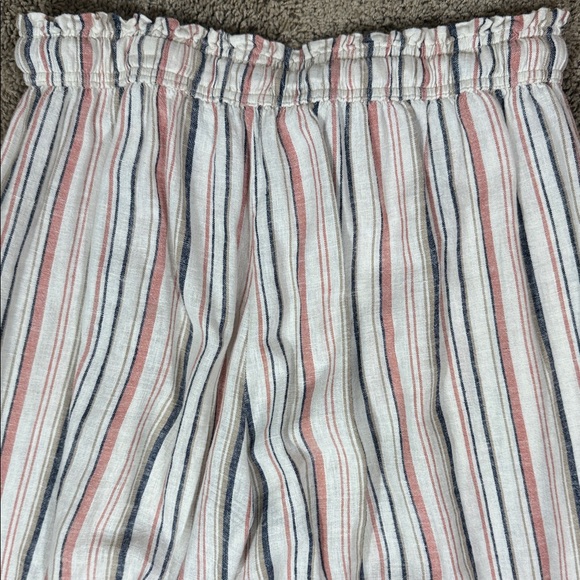 SO Multicolor Striped Elastic Waist Drawstring Wide Leg Pants SKU1034 - Picture 7 of 8